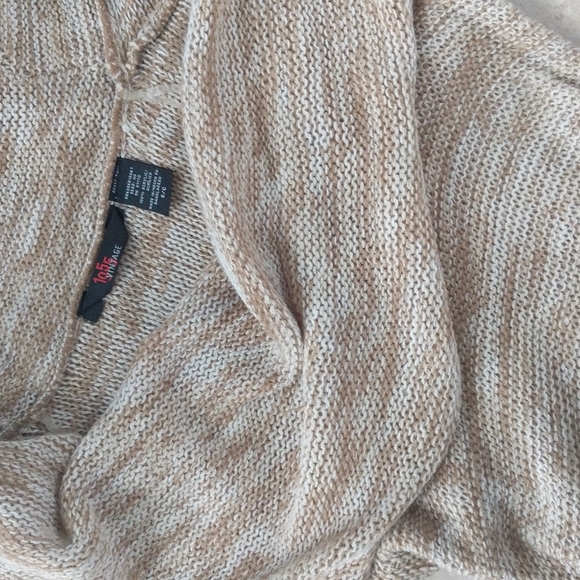 Women's small tan vowel neck sweater dress - Picture 3 of 6